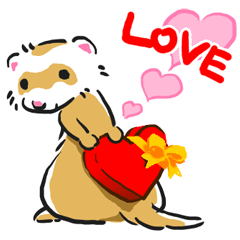 フェレットを愛する人のためのスタンプ Lineスタンプ ワクわーく