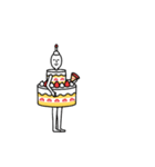 動くケーキ人（個別スタンプ：3）