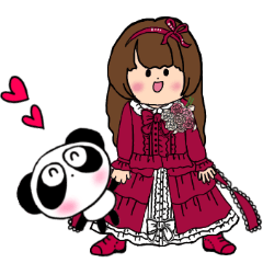 [LINEスタンプ] ぱんだのぴ〜ちゃん♪とみるくちゃん Red