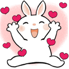 [LINEスタンプ] ぽっちゃりうさぴょんの優しい毎日☆日常編