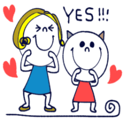 [LINEスタンプ] ねことあたし2♡ほんわかlife