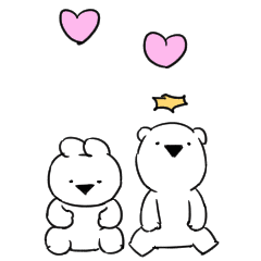 [LINEスタンプ] すこぶる動くちびウサギ＆クマ【愛3】