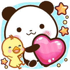 [LINEスタンプ] パンダ＆ひよこ カラフル敬語