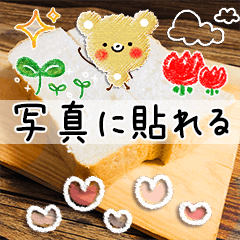 [LINEスタンプ] 写真に貼れる♪くまスタンプ