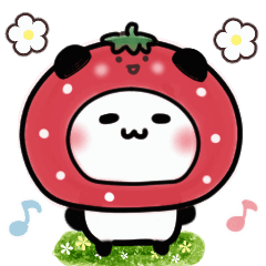 [LINEスタンプ] 動く♪お人好しパンダ。苺